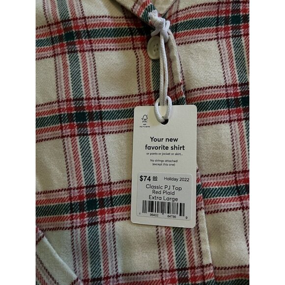 NWT Marine Layer Pajama Flannel Classic PJ Top Red Plaid Womens Size XL $74 - Picture 5 of 9